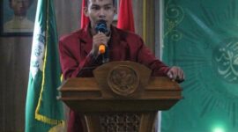 Ketua Kesatuan Mahasiswa Peduli Kebijakan Sosial (KMPKS), Agung Maulana.
